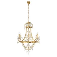 Люстра подвесная Foil 10430/6 LOFT IT без плафона на 6 ламп, основание прозрачное золотое в стиле классический современный Люстра подвесная Foil 10430/6 LOFT IT без плафона на 6 ламп, основание прозрачное золотое в стиле классический современный